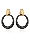 True Religion Double Drop Hoop Earring In Black