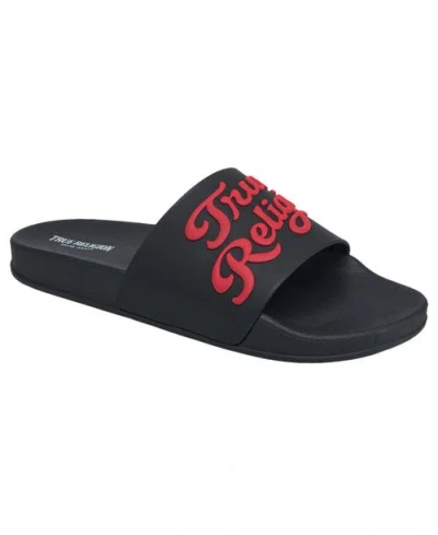 True Religion Drake Script Logo Pool Slide In Black