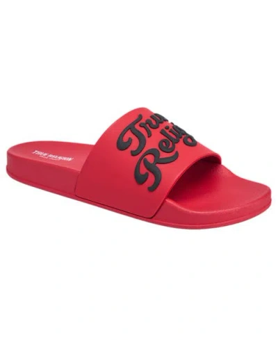 True Religion Drake Script Logo Pool Slide In Red