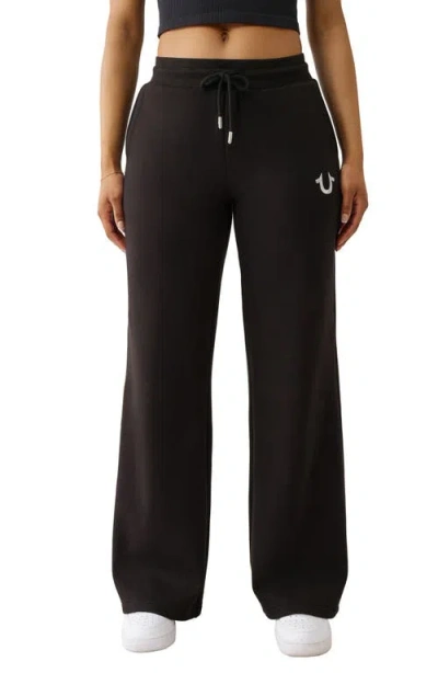 True Religion Drawstring Horseshoe Sweatpants In Black