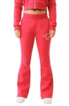 True Religion Embellished Bootcut Sweatpants In Apple Red