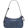 True Religion Embellished Denim Shoulder Bag In Blue
