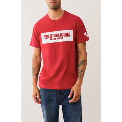 True Religion Embossed Arch Cotton Graphic T-shirt In Red Dahlia