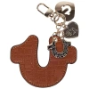 True Religion Embossed Horseshoe Bag Charm In Brown