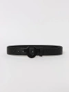True Religion Embossed Horseshoe Buckle Belt In Black
