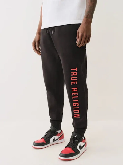 True Religion Embossed Triple Stitch Jogger In Black