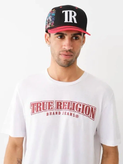 True Religion Embroidered Big T Baseball Hat In Black