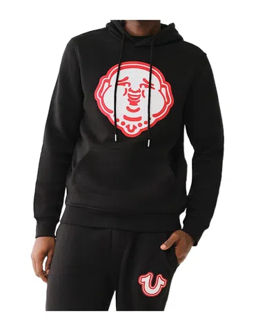 True Religion Embroidered Buddha Face Hoodie In Black