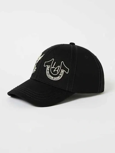 True Religion Embroidered Cupid Graphic Baseball Hat In Black