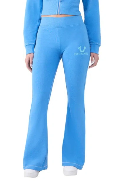 True Religion Embroidered Flare Pants In Blue