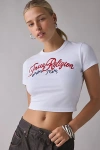 True Religion Women's Embroidered Logo Baby T-shirt In White