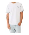 True Religion Embroidered Horseshoe Flatlock Tee In White