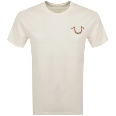 True Religion Embroidered Logo T Shirt White In Black