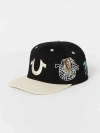 True Religion Embroidered Multi Logo Hat In Black