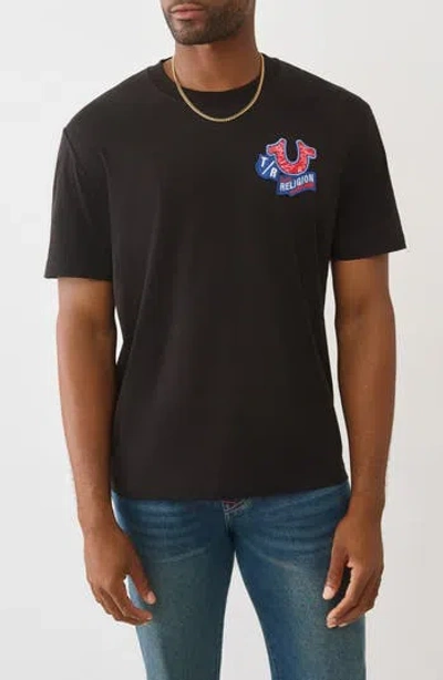True Religion Embroidered Patch Graphic T-shirt In Black