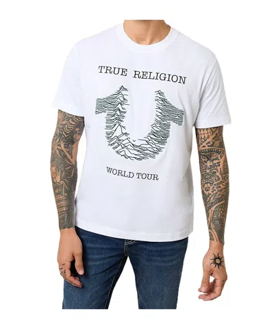 True Religion Embroidered Radio Wave Horseshoe Tee In White