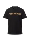 True Religion Embroidered Reflective Arch T Shirt In Jet Black