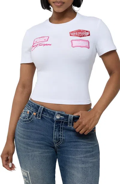 True Religion Embroidery Patch Baby T-shirt In White