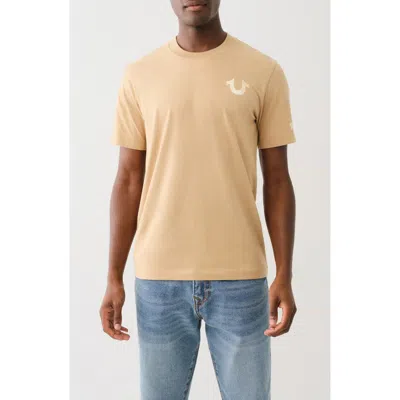 True Religion Fast Buddha Rhinestone Graphic T-shirt In Travertine