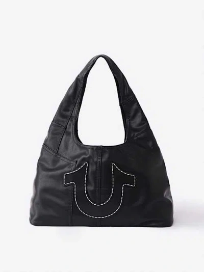 True Religion Faux Leather Horseshoe Bag In Black