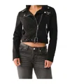 True Religion Faux Suede Moto Jacket In Black