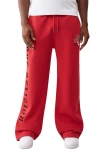 True Religion Flag Baggy Cotton Blend Sweatpants In Red