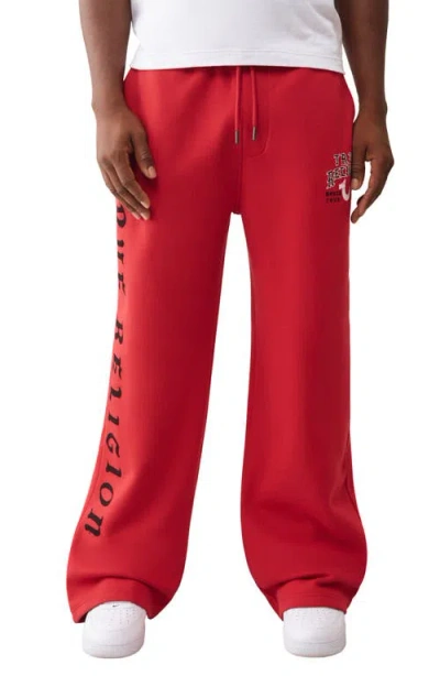 True Religion Flag Baggy Cotton Blend Sweatpants In Red