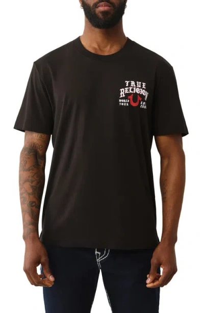 True Religion Flag Cotton Graphic T-shirt In Black