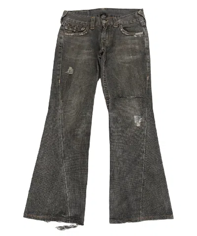 Pre-owned True Religion Flare Jeans  Distress Faded Bootcut Y2k Street In Blue