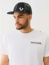 True Religion Flat Brim Horseshoe Trucker Hat In Black