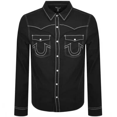 True Religion Flatlock Western Shirt Black