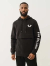 True Religion Fleece Anorak Hoodie In Black