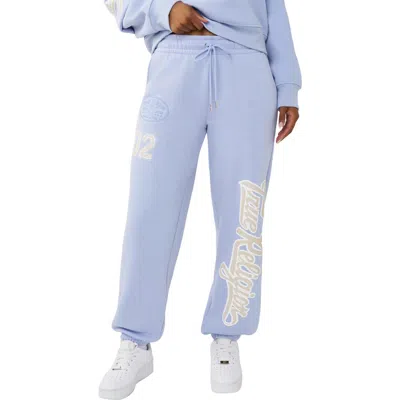 True Religion Fleece Boyfriend Joggers In Blue