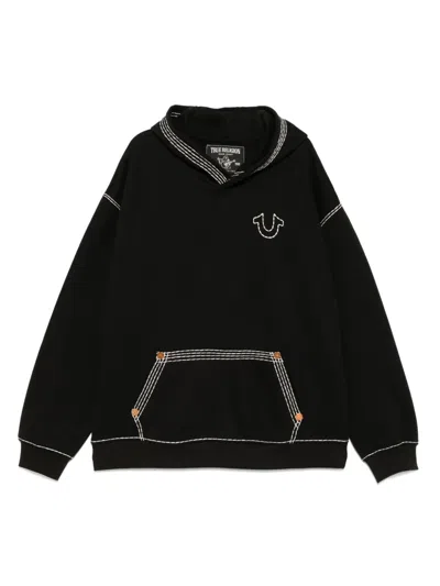 True Religion Fleece Hoodie In Black