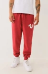 True Religion Fleece Joggers In Red Dahlia