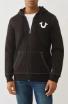 True Religion Floating Horseshoe Zip Hoodie In Brown