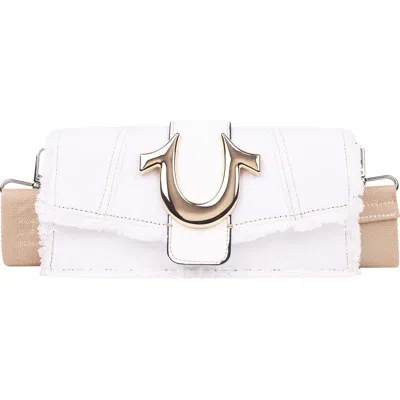 True Religion Frayed Denim Flap Crossbody Bag