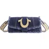 True Religion Frayed Denim Flap Crossbody Bag