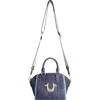 TRUE RELIGION TRUE RELIGION FRAYED DENIM HORSESHOE SATCHEL BAG