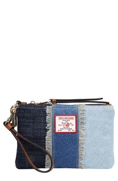 True Religion Frayed Panel Denim Pouch