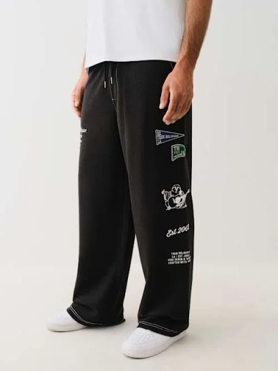 True Religion French Terry Baggy Sweat Pant In Black