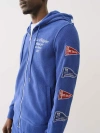True Religion French Terry Zip Hoodie In Blue