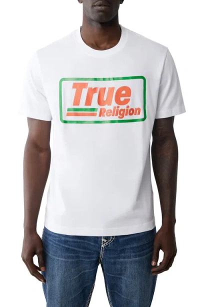 True Religion Gas Logo Graphic T-shirt In Optic White