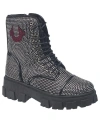True Religion Women's Gee Rhinestone Combat Boot In Black
