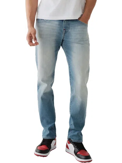 True Religion Geno Mens Relaxed Light Wash Slim Jeans In Multi