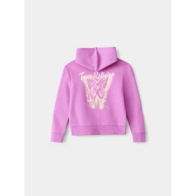 True Religion Girls Butterfly Horseshoe Zip Hoodie In Pink