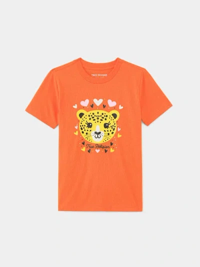True Religion Girls Cheetah Graphic T-shirt In Orange