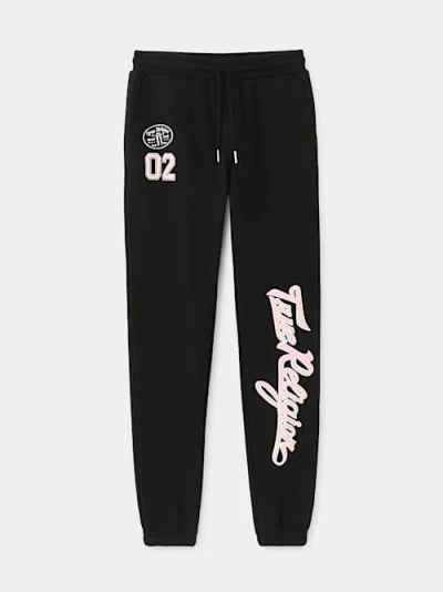 True Religion Girls Collegiate Logo Jogger In Black