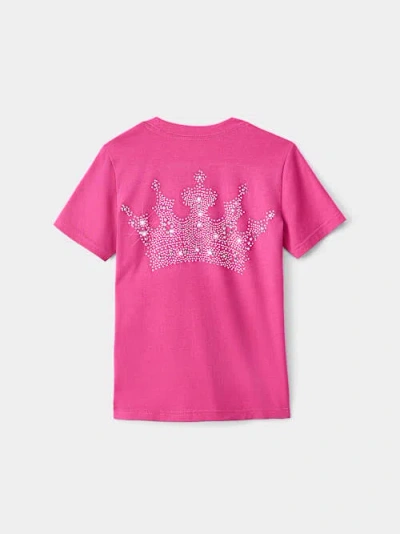 True Religion Girls Crown Horseshoe T-shirt In Pink