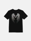 True Religion Girls Crystal Angel Wings T-shirt In Black